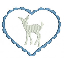 Stickdatei - Bayrisches Herzrahmen Reh